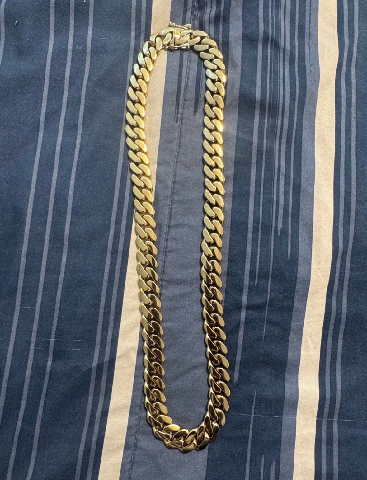 Gold Men's Cuban Link Necklace - Classic Chain 14mm 24”