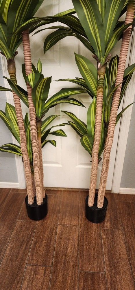Ferrgoal Artificial Plants, 6 Ft Dracaena Tree Faux Plants Indoor Outdoor Decor Fake Tree With Woven Seagrass Basket Plants For Home Decor Office Livi