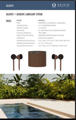 Origin Acoustics AS50SYS Acoustic Landscape Speaker System