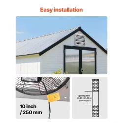 425^36'' Exhaust Fan, Wall Mounted Attic Fan with Variable Speed, 11000 CFM, Automatic Shutter, Ventilation and Cooling, Silver, Fan Only 425^