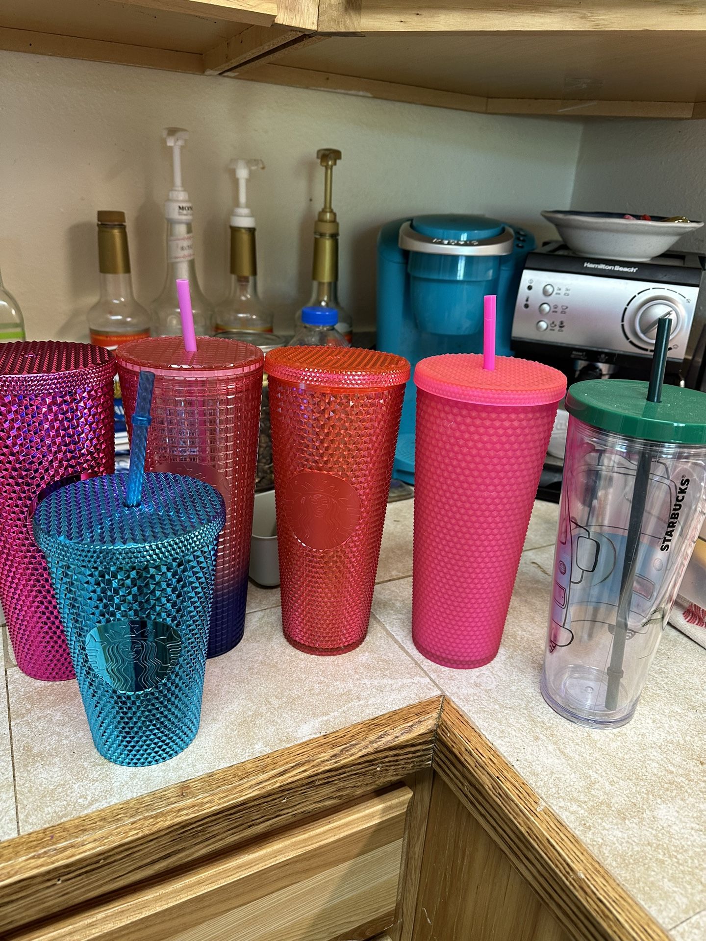 Collection Of Starbucks Cups