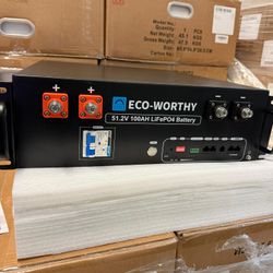 BATERIA PARA ENERGIA SOLAR:  Batería LiFePO4 51.2 V – 100 Ah (5.12 kWh) – Ideal Solar / Off-Grid / Backup      💡 Perfecta para sistemas solares, resp