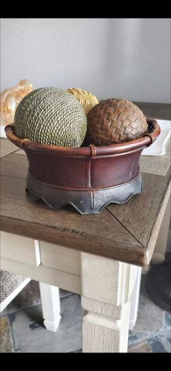 Decorative Bowl with Woven Orbs Set