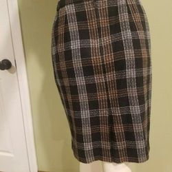 Vtg Worthington Women's Knee High School Girl Plaid Wool Blend Pencil Skirt Size