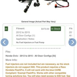 SiriMoto Flex Fuel Kit 9th Gen Civic K24Z7