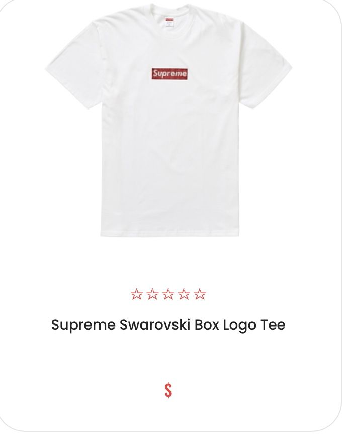 Supreme Swarovski Logo Tee Shirt ❣️