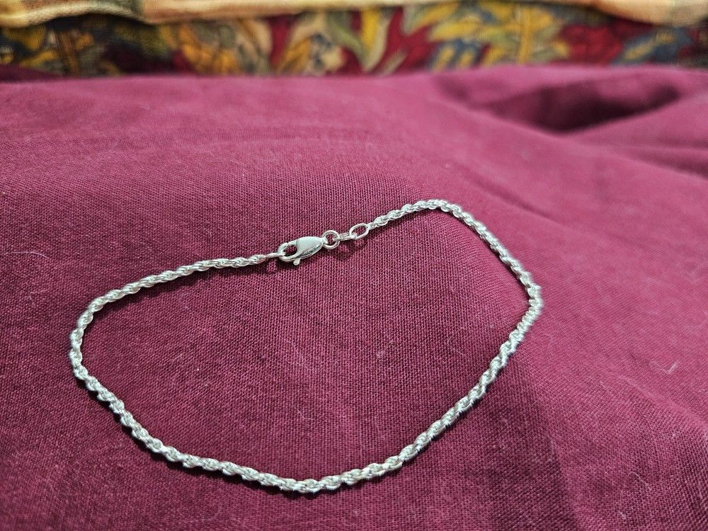 925 Silver Rope Chain Braclet