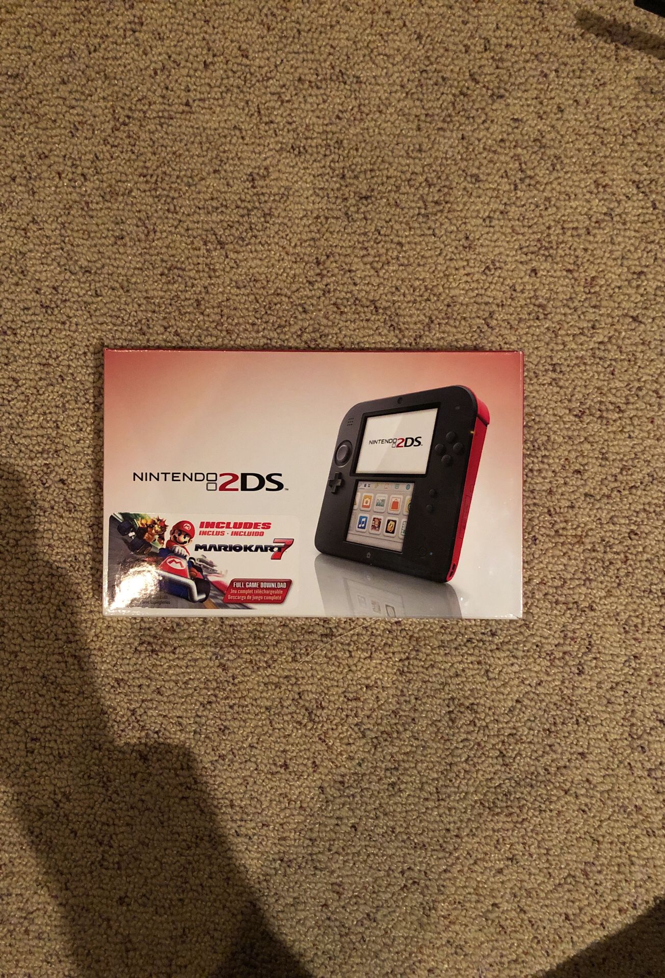 Nintendo 2DS (Red) Loaded with MarioKart 7 and 4 Other Games