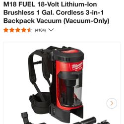 M18 Milwaukee Fuel Backpack Vacuum