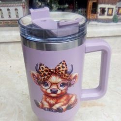 1 40oz Highland Cow Tumbler Comes with Straw