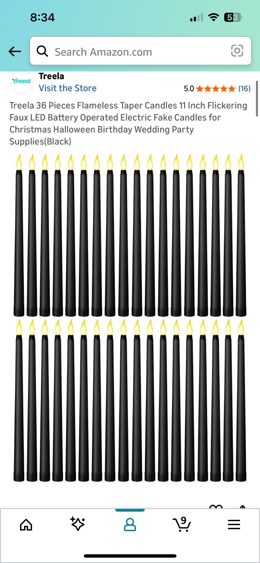 Black Electric Candle Sticks