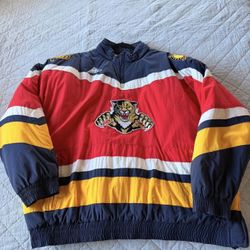 Vintage 90s Florida Panthers Apex One Light Lined Jacket XL vtg NHL