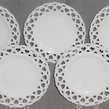 Vintage 1920’s Milk Glass Plates (5) 