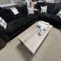 $1299 Black Sofa & Loveseat 🖤 Easy Purchase Available ✅