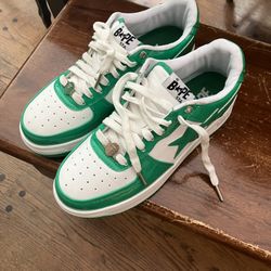 Bathing Ape Sta Shoes- Green, Size 8.5, Worn Once 