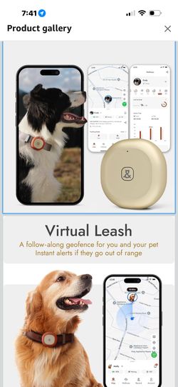 Molly&Cody GPS + Bluetooth Pet Tracker for Cats & Dogs – Real‑Time Tracking, Virtual Fence, IP67 Waterproof, Up to 60‑Day Battery, Health Monitoring, 