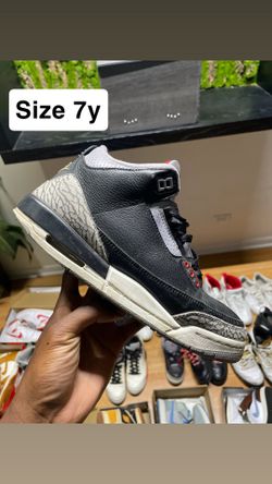 Size 7y Jordan 3 Black Cement (will clean on order)