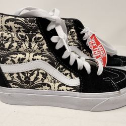 VANS SK8-HI Tapestry Look Hidden Skulls Flowers Suede Hightops