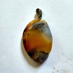 SPIRITUAL INCREASE ENERGY & PROMOTE HEALING WITH POLISHED AGATE TEARDROP PENDANT