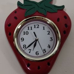 Shiny Summertime Cut- Out Colorful Strawberry Wall Clock