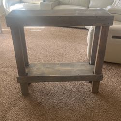 Real Wood Wall Console Table Grey 