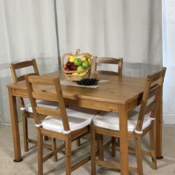 Compact Kitchen Dining Table & 4 Chairs 