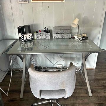 Desk and Chair and File Cabinet