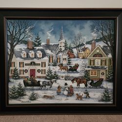 On Our Way To Christmas Print By Bonnie White