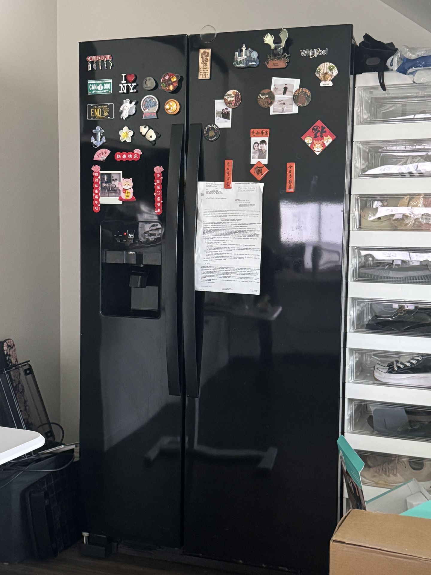 Whirlpool Double Door Fridge - black