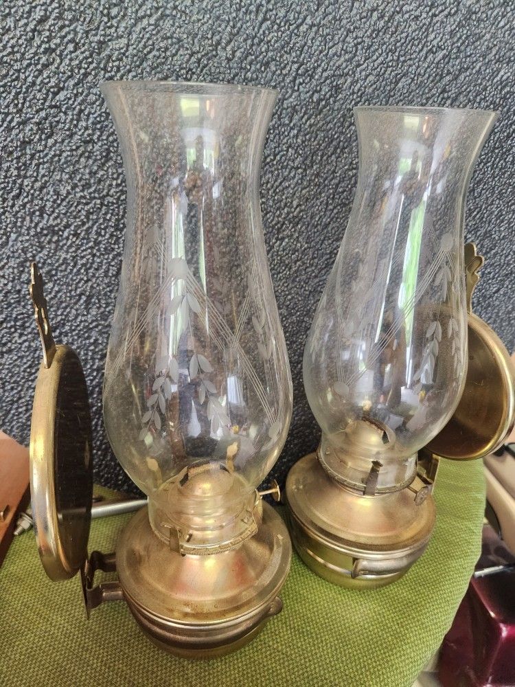 Vintage Kaadan LTD wall mounted oil lamps