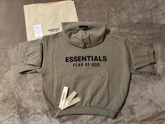 NEW Kids Fear of God Essentials Heather Grey Hoodie (Size 6/7, 10) 100% Authentic✅