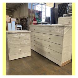 8 drawers dresser and nightstand  / Eight drawers dresser and nightstand