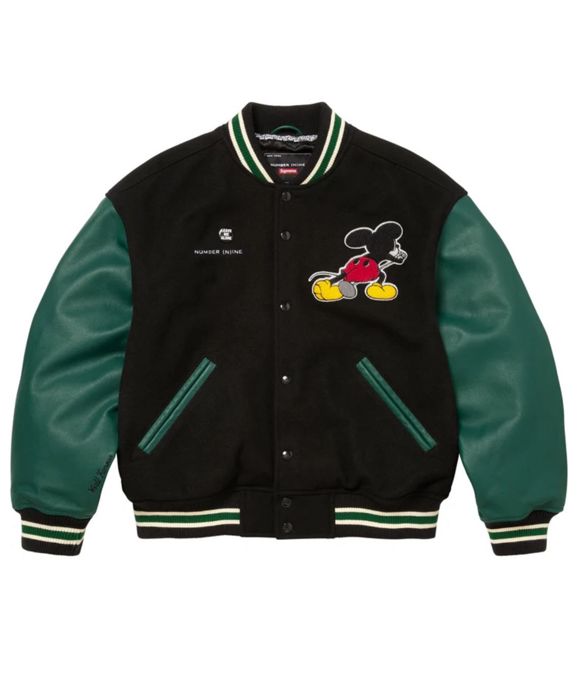 Supreme Number (N)ine Mickey Varsity Jacket Black 