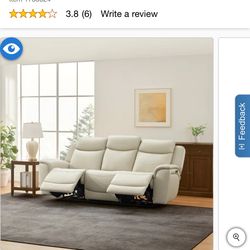 Leather Power Reclining Sofa with Power Headrests