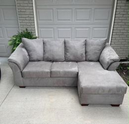 Gray Microfiber Sectional Sofa with Chaise