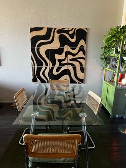 Custom wood panel art hanging - cool design