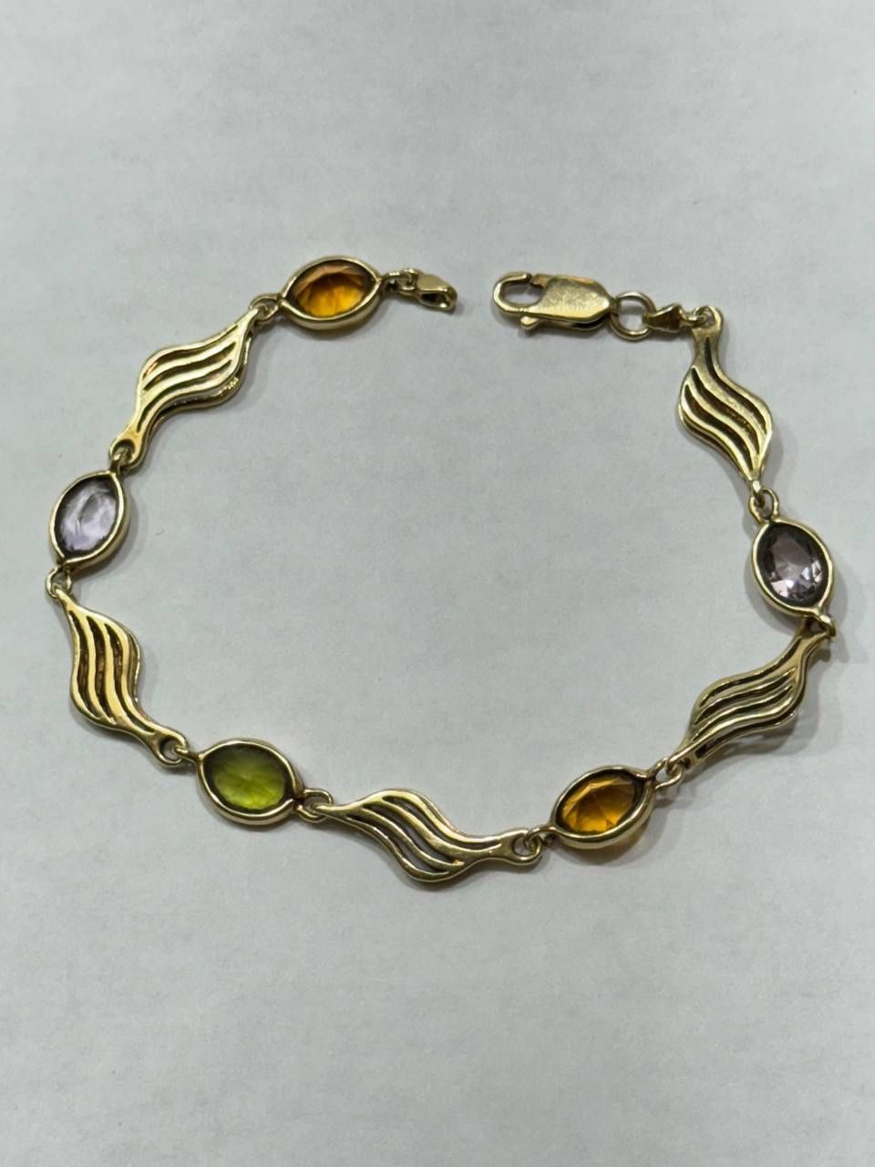 14k yellow Gold and Gemstone Bracelet