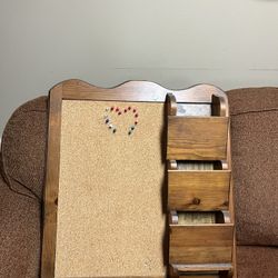 Vintage Mail Organizer With Cork Board