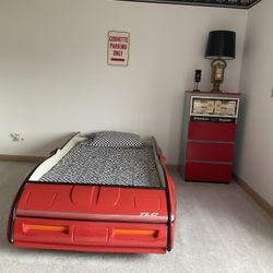 Kids Corvette Bed , Tool Chest Dresser And Gas Pump Dresser