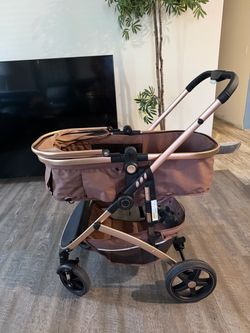 Coche de bebé 2 en 1 con bassinet – Color café