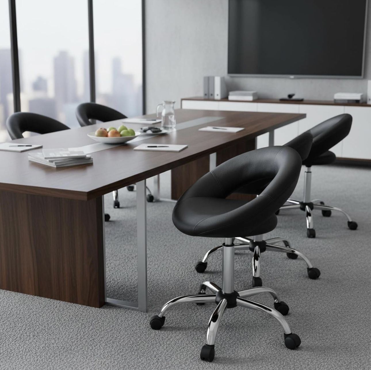 Swivel Adjustable Work Stool Task Chair (Black)