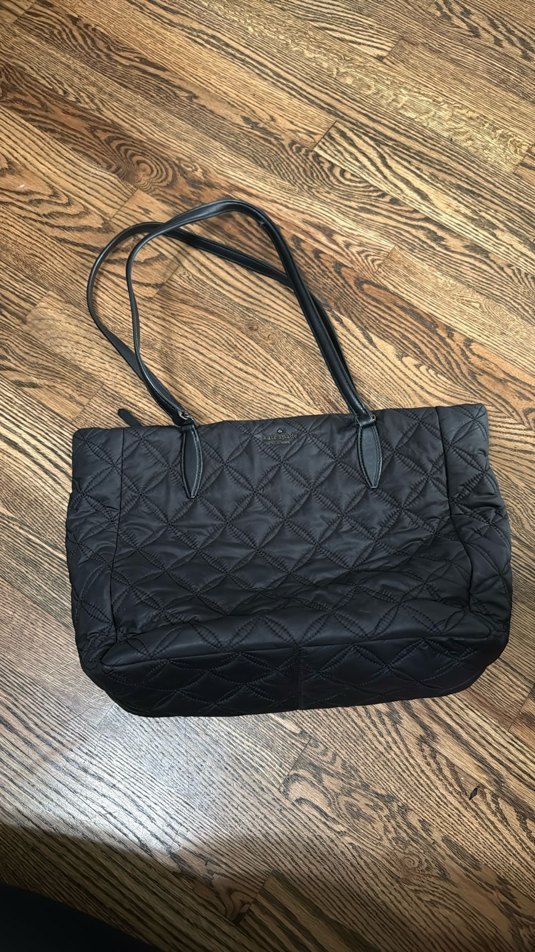 Black Kate Spade large puffer tote