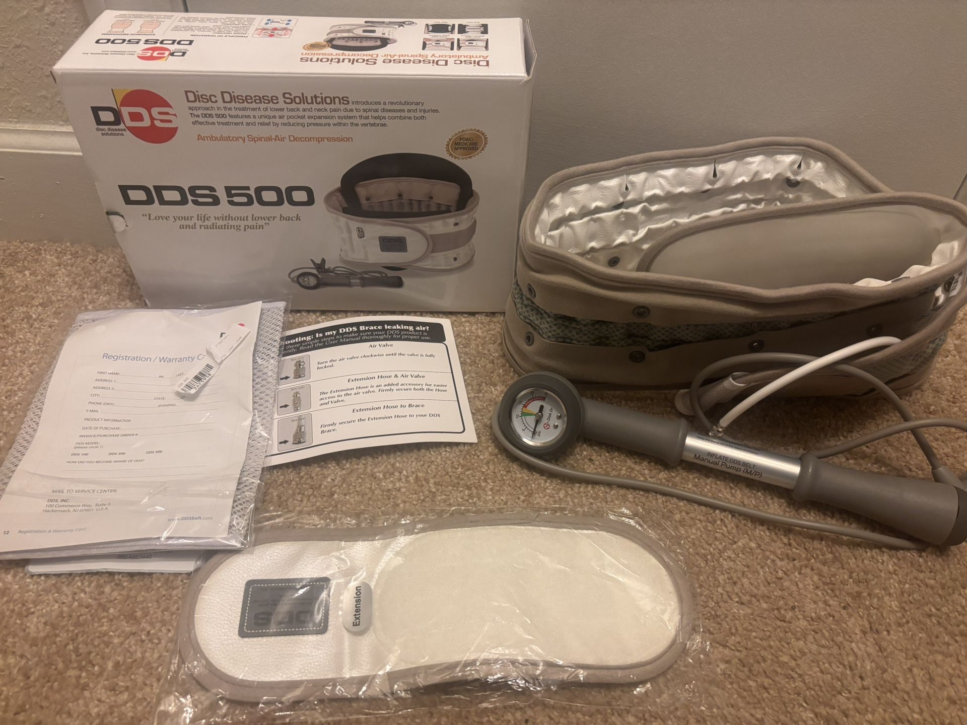 DDS 500 Back Decompression Belt Size XL – Works Great! w/ Pump & Box $80 OBO