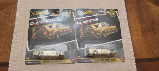TWO Hot Wheels Modern Classics Gold Chase Mercedes-Benz