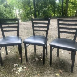 3 Metal Frame Chairs 