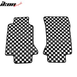 Fits 97-04 Chevrolet Corvette Car Floor Mats Checkered Carpets Black White Plaid