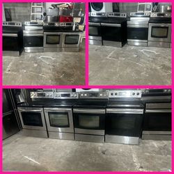 Stainless steel  glass top stove