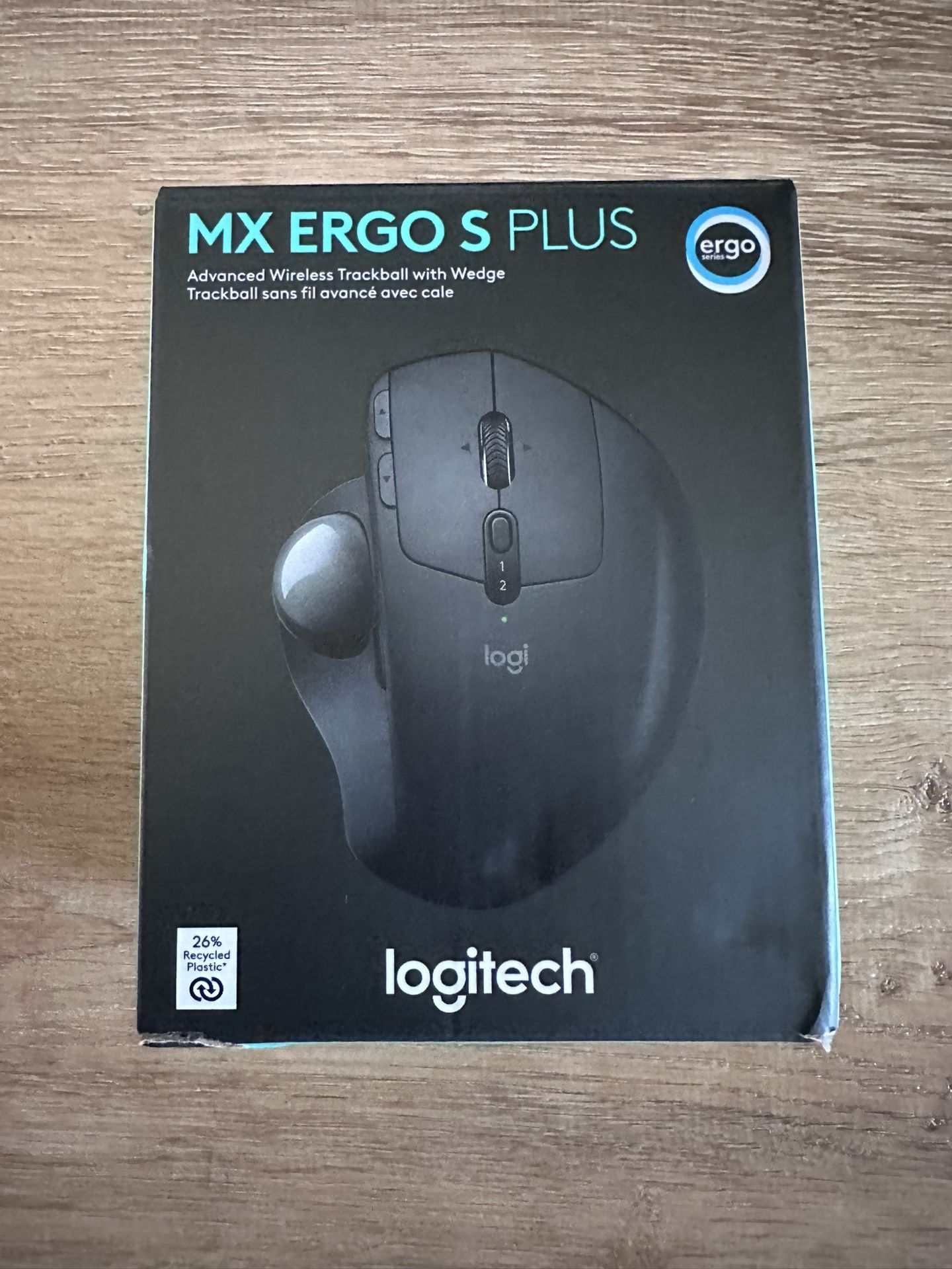BRAND NEW SEALED! Logitech MX Ergo S Plus Wireless Trackball Mouse with Wedge
