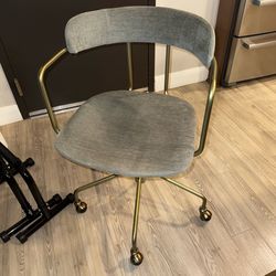 West Elm Lenox Swivel Office Chair - Velvet & Brass