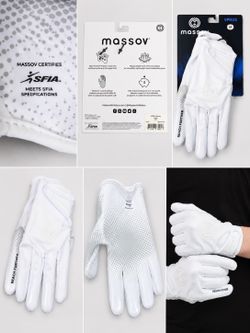 Massov VPRO3 Receiver Football Gloves, White, Adult Medium